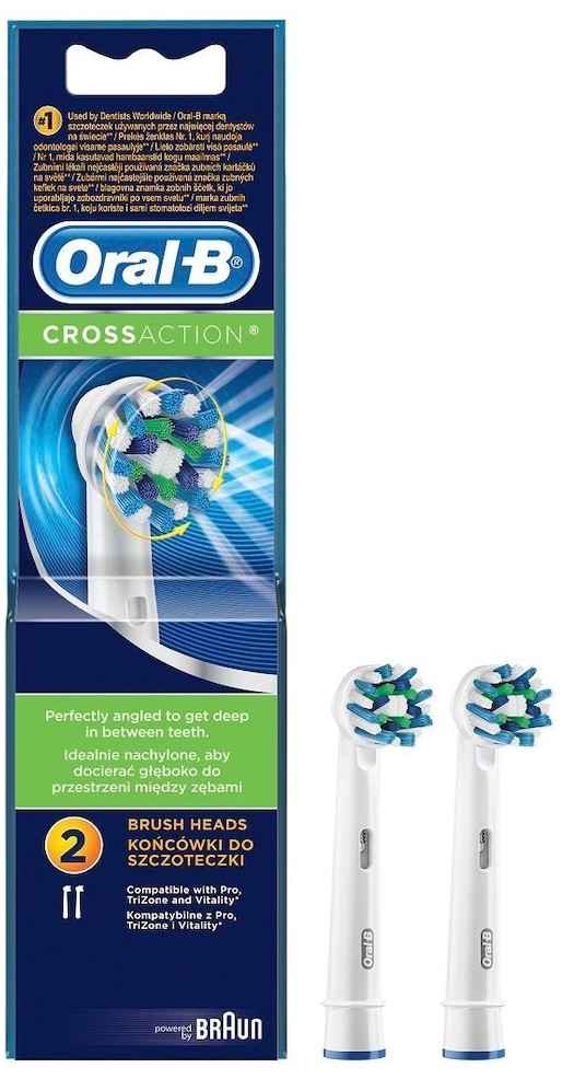Oral-B Produkty do higieny jamy ustnej CrossAction Końcówki wymienne do szczoteczek elektrycznych x 2