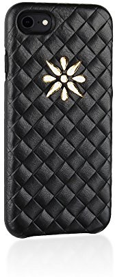 Axpasia Etui do iPhone 8 axpasia duża plecionka slim line, z prawdziwej włoskiej skóry, design i rękodzieło Made in Italy IPH8-BLACK-L