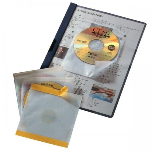 Durable Koszulki na CD z wyściółką ochronną CD FIX samoprzylepne 10 sztuk /521019/ DU1100