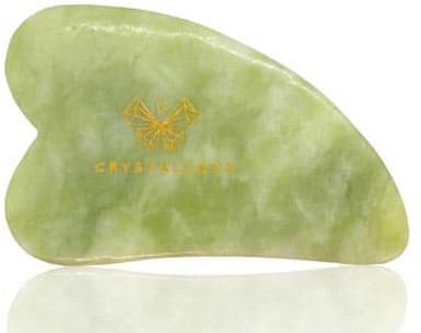 CRYSTALLOVE Guasha płytka do masażu twarzy Gua Sha z Jadeitu Crystallove