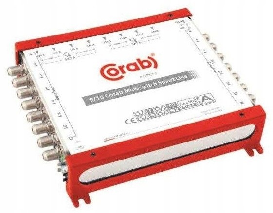 Sat MultiSwitch 9/ 16 Wyjść Corab 2x Tv Dvb-t
