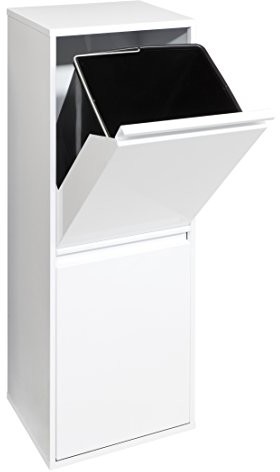 ARREGUI yarza Basic-kosz na śmieci ze stali nierdzewnej z 2 kieszenie i 2 kabelwannen, biały CR201-B