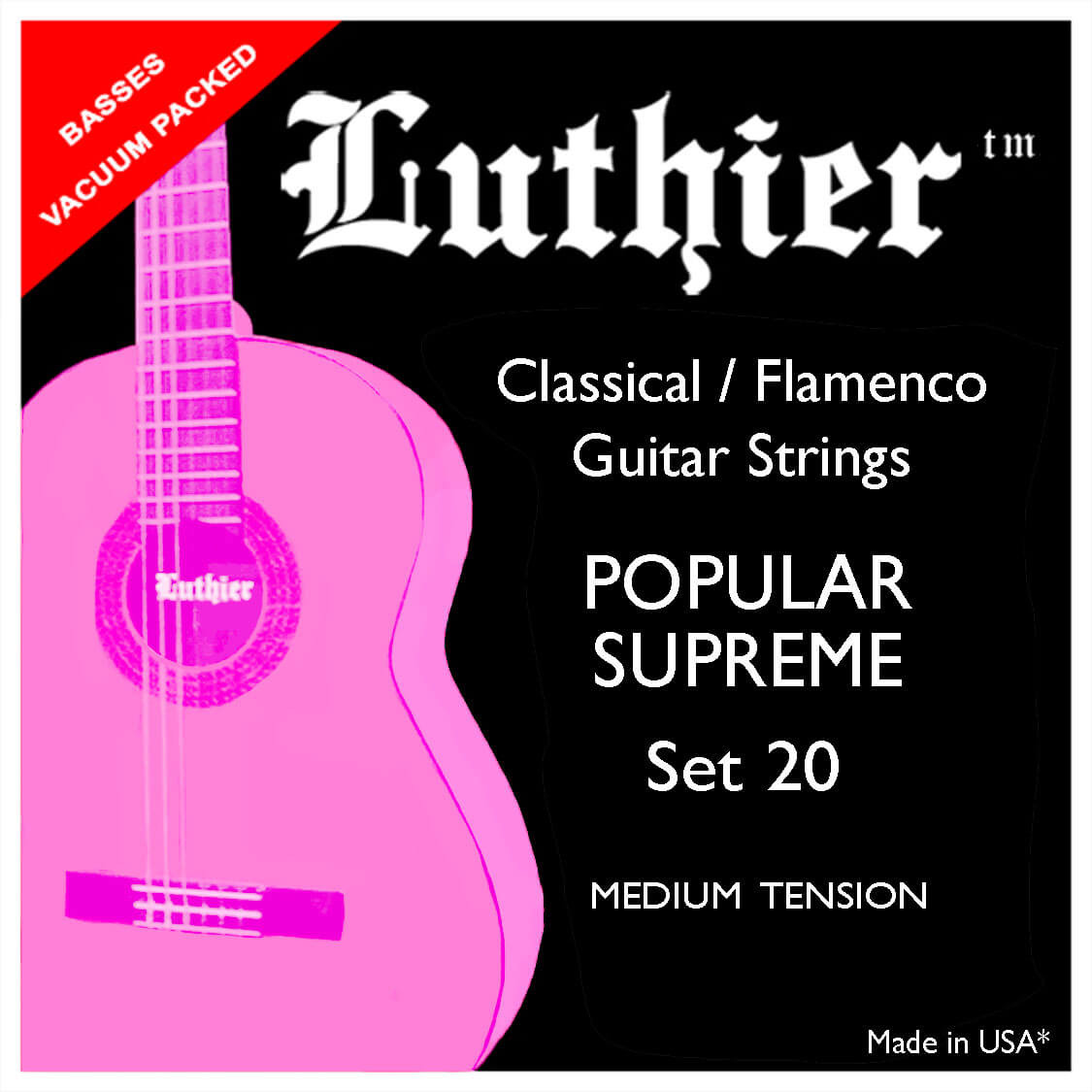 Luthier Strings 20 Popular Supreme Struny do Gitary Klasycznej Gratis Prezent od Kup Instrument! Luth-20