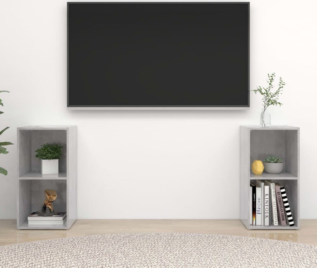 vidaXL Lumarko Szafki TV, 2 szt., szarość betonu, 72x35x36,5 cm, płyta wiórowa 3079902