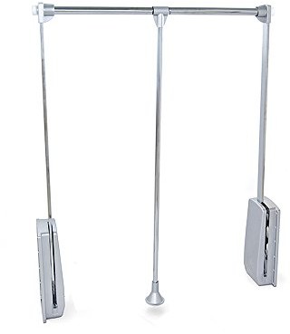 Emuca 7086111 drążek do szafy ubraniowej, składany, regulowana wysokość, chrom, chrom 7086211