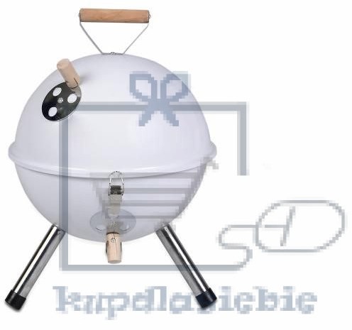 Garthen Kolorowy kulisty grill przenośny - biały
