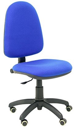 Piqueras y Crespo PIQUERAS Y CRESPO model 04CP ergonomiczne krzesło biurowe z mechanizmem stałego kontaktu, z regulacją wysokości i kółkami parkiet siedzisko i oparcie wyściełane materiałem BALI niebieski