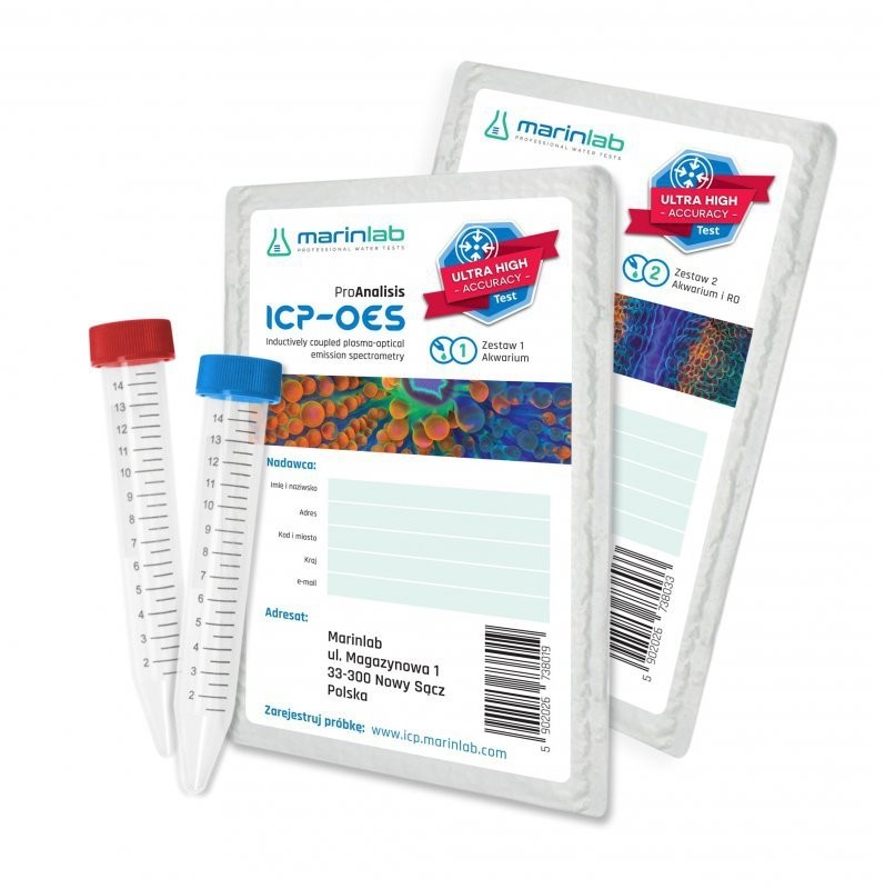MarinLab - Test wody ICP-OES (woda akwariowa + RO) AF Test ICP zestaw 2