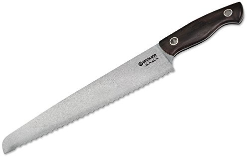 Boker Tree Brand Saga Premium Kitchen Cutlery kostrączyna Wood Stone Wash Stainless Bread Knife 130381