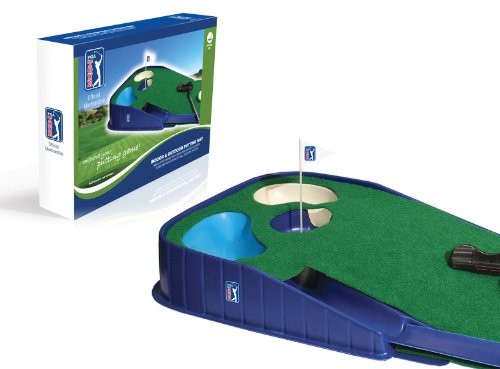 Pga Tour zestaw ćwiczebny do golfa, kolor: niebieski i zielony, do pomieszczeń i na zewnątrz, rozmiar: 39,4 x 11,4 x 52,7 cm Tapis d'intérieur et d'extérieur pour entraînement