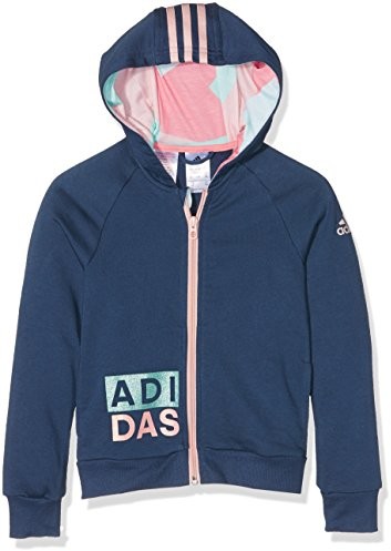 Adidas dziewczęce kurtka z kapturem sweter z kapturem, niebieski AY5303_116_MINBLU/RAYPNK_Minblu/Raypnk_116