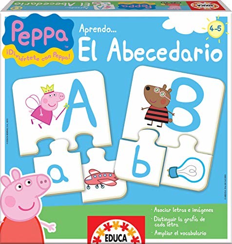 Educa Borras 15652 Peppa Puzzle do nauki alfabetu (w języku hiszpańskim)