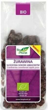 Bio Planet Żurawina Słodzona Sokiem Jabłkowym 100g - EKO