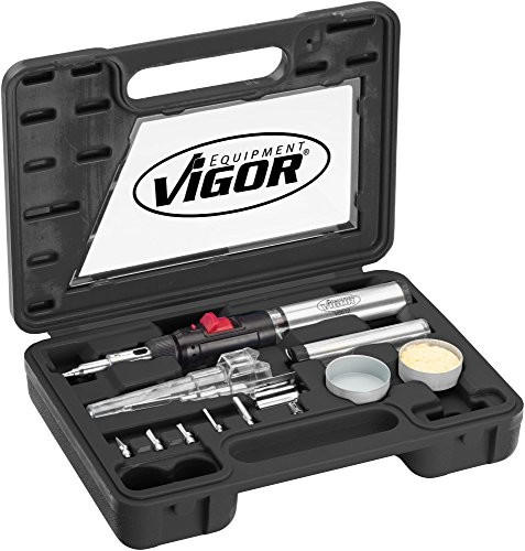 Vigor gas lutownica zestaw (7 różne, łączy w sobie lutownica, palnik i suszarka z gorącym powietrzem, 12 drobne) v5512 adapter Vigor_V5512