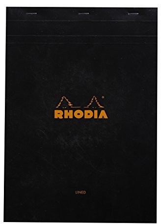 Rhodia 186009 °C notatnik, zszyte i mikroperforiert, DIN A4, pokryte krawędzi, 80 G, 21 x 29.7 cm, 80 arkuszy, czarna FBA_186009C
