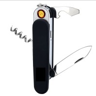 ZAPALNICZKA TAKTYCZNA SCYZORYK SURVIVAL CZARNA USB 5w1 DK-F4
