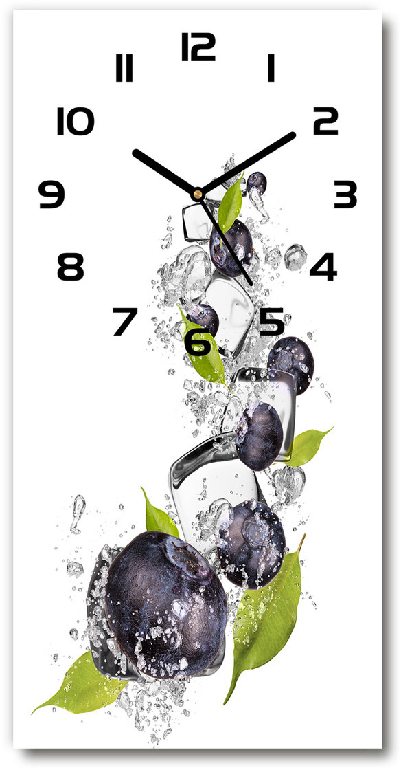 Zegar szklany ścienny Jagody i lód