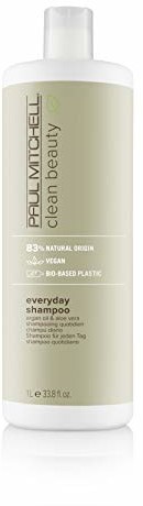 Paul Mitchell Clean Beauty Everyday szampon wegański szampon do wszystkich rodzajów włosów, codzienna pielęgnacja włosów z olejkiem arganowym 1000 ml