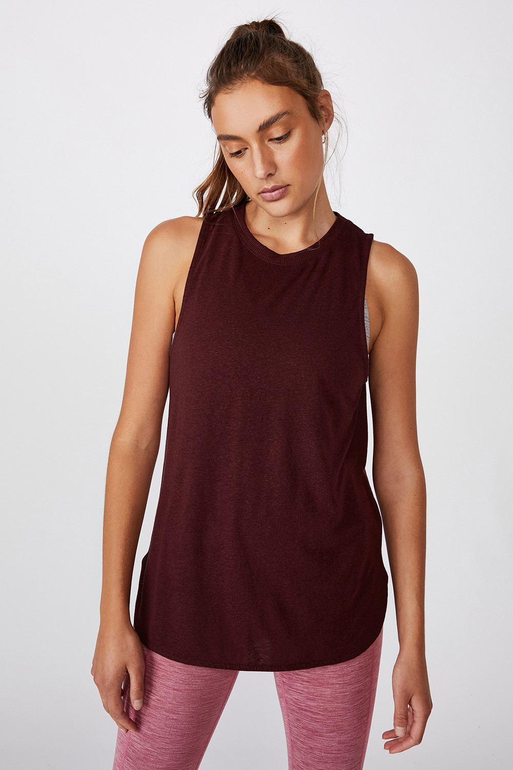 Cotton On Top sportowy Active Curve bordowy