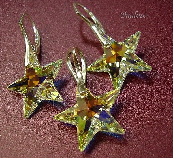 Arande SWAROVSKI gwiazdy piękny komplet SREBRO AB 1149067480