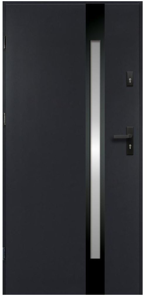 OK DOORS TRENDLINE Drzwi zewnętrzne stalowe Adriana 3 czarno-antracytowe 80 lewe OK Doors Trendline
