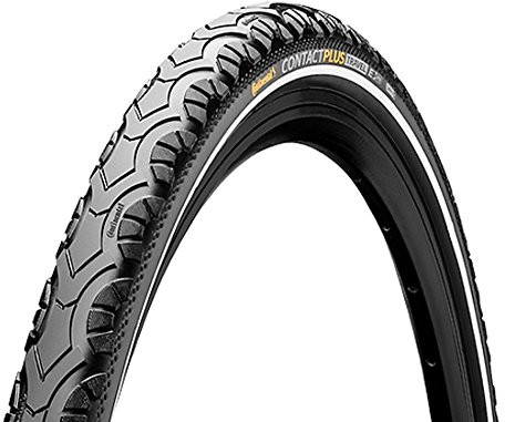 Continental 0101346 opona Conti Contact Plus Travel drut 26 X 1.75 '47 559 czarna/czarna z odblaskowym paskiem (1 sztuka) 0101346