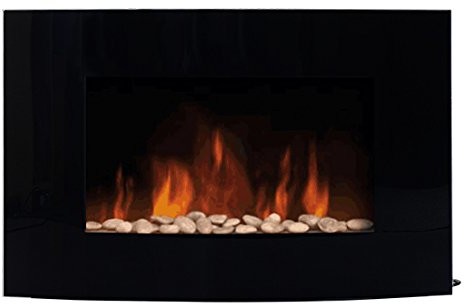 HOMCOM KOMINEK ELEKTRYCZNY LED 900/1800 W czarny żwir