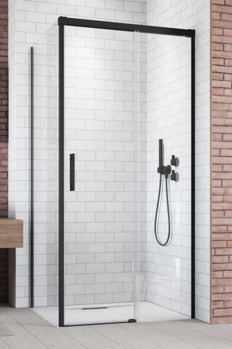 Radaway prostokątna Idea Black KDJ 140x70 lewa przejrzyste wys. 2005 387044-54-01R/387048-54-01L