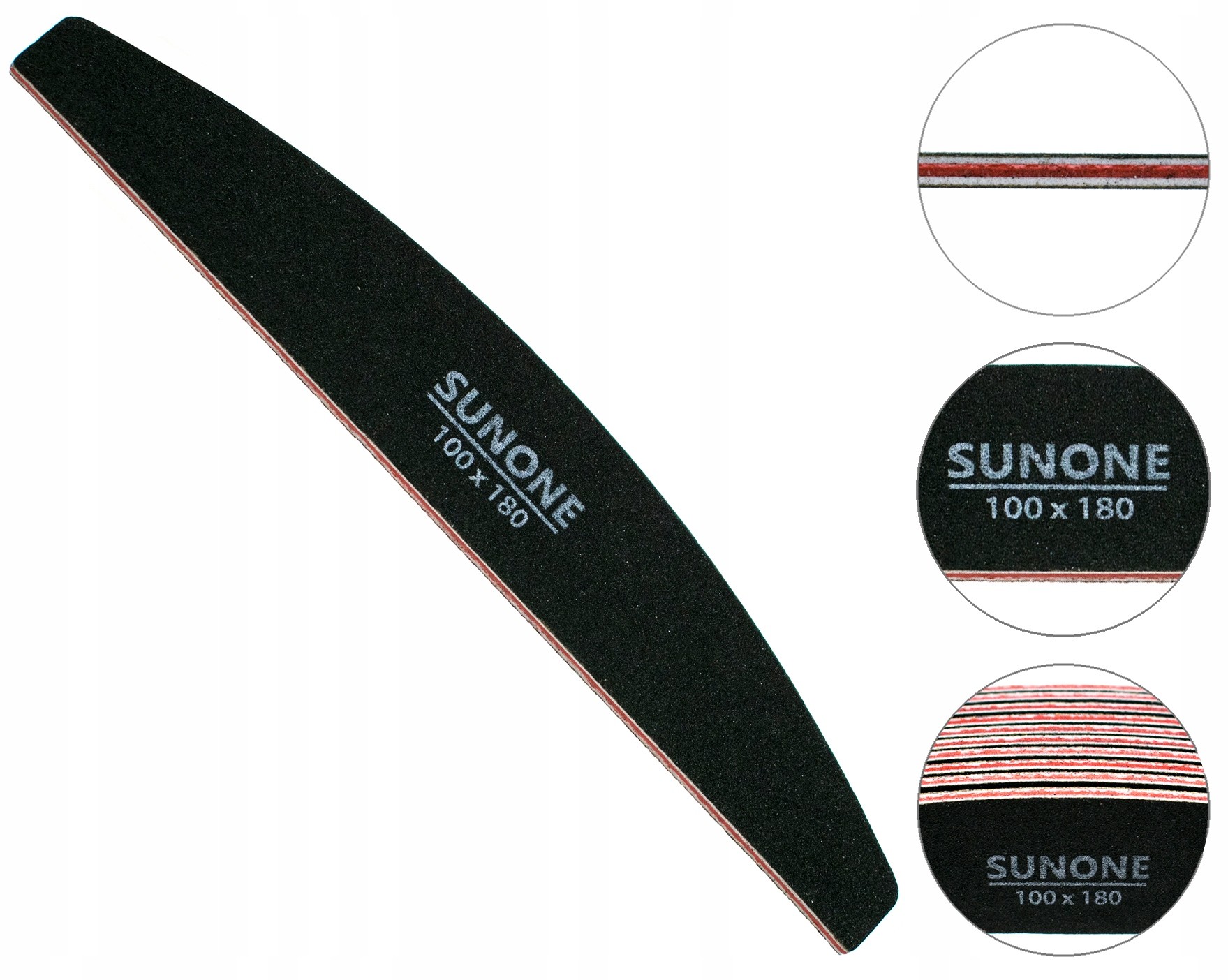 Sunone Pilnik Czarny Łódka 100/180 - 10 sztuk