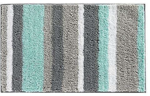InterDesign Inter wzornictwo 18917eu stripz dywan z mikrofibry, 86 x 53 cm, mint/szary 18917