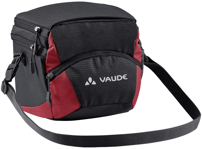 Vaude OnTour Box M Bag Klickfix ready, black/carmine 2021 Torby na kierownicę 153260130