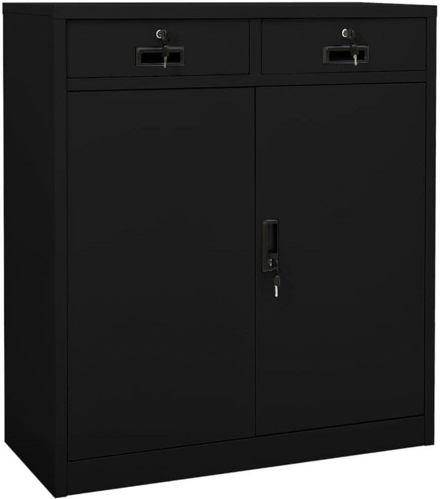 shumee Szafka biurowa czarna 90x40x102 cm stalowa