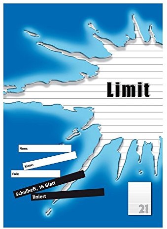 Limit 100050508 DIN A4, zeszytów szkolnych linie 16 arkuszy bez krawędzi, zestaw 10 szt., okładki Niebieski 100050508