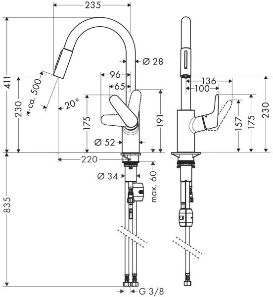 Hansgrohe Focus Bateria kuchenna czarny mat 31817670