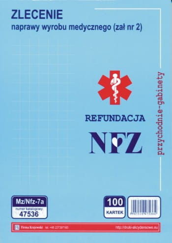 Firma krajewski Zlecenie naprawy wyrobu medycznego [Mz/Nfz-7a] Mz/Nfz-7a