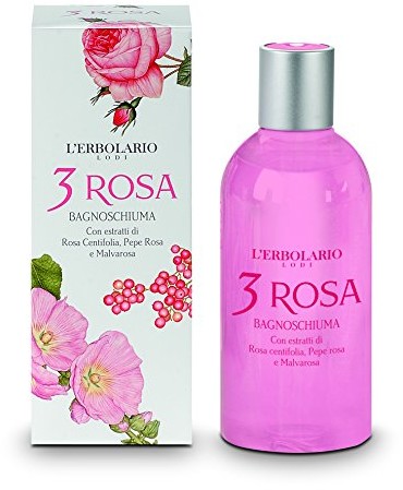 L'Erbolario L 'erbolario 3 Rosa kąpieli i pod prysznic, 1er Pack (1 X 250 ML) 036.346