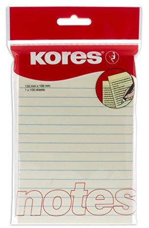 Kores n46510 W konkurencyjnej Notes dzięki wyjściu linie, 150 X 100 MM, 100 arkuszy, żółty 46510