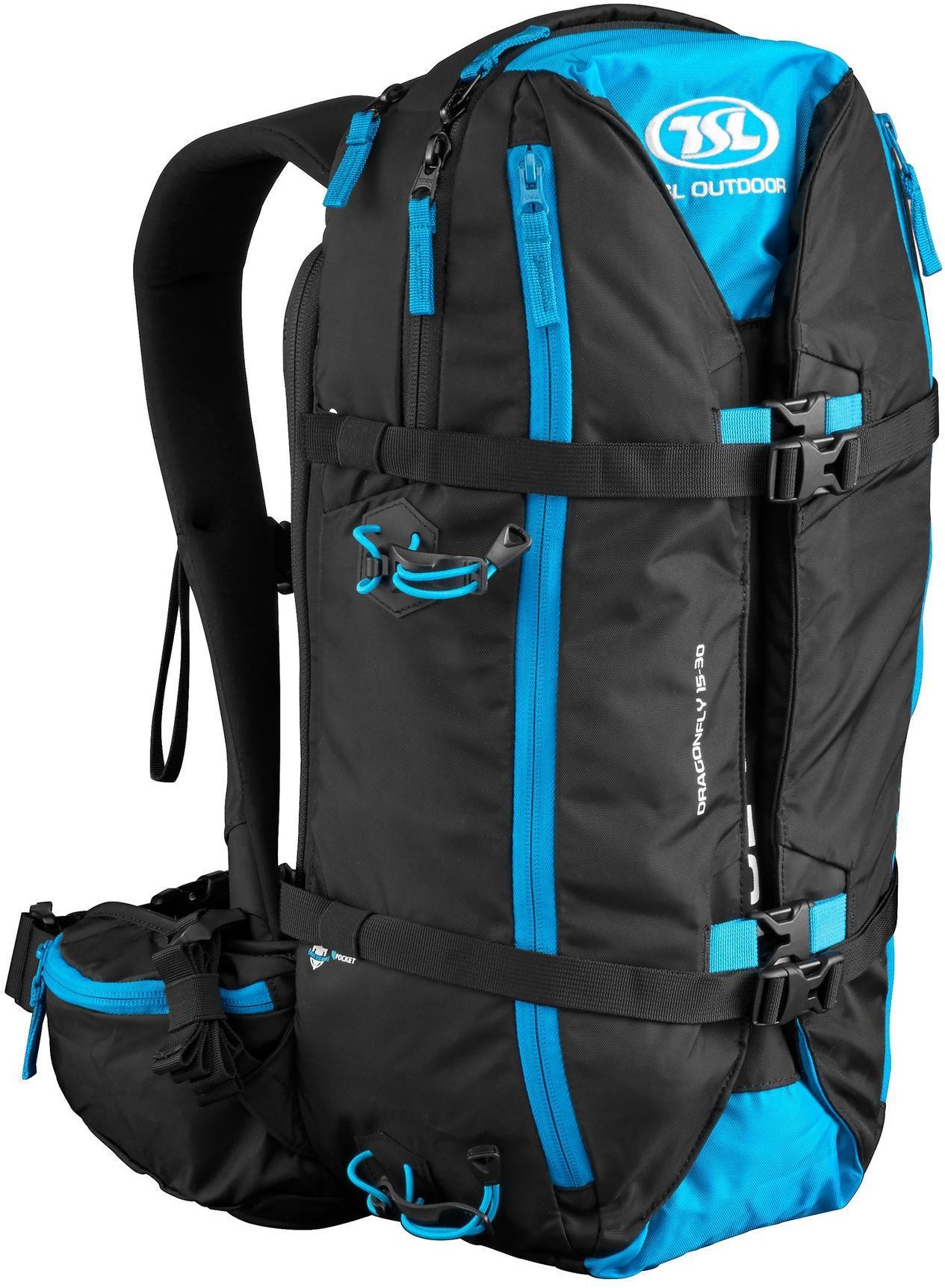 TSL Plecak na rakiety śnieżne - Dragonfly 15/30 litrów unisex Czarny