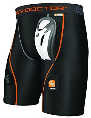 Shock Doctor Szorty z shockdoctor mężczyzn ochraniacz krocza kompresyjne Hockey BioFlex Cup, czarny, XS 362-BK-XS