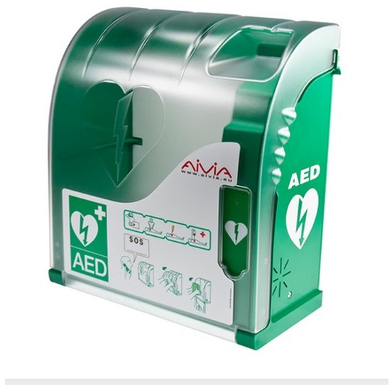PROJEKT AED AIVIA 200 OUT- szafka na AED do zastosowań zewnętrznych OUTDOOR- 423x388x201 mm.