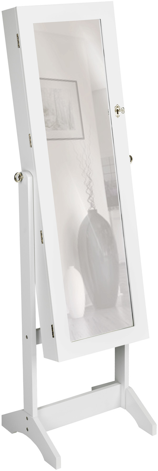 tectake Szafka na biżuterię z lustrem - biały 400764