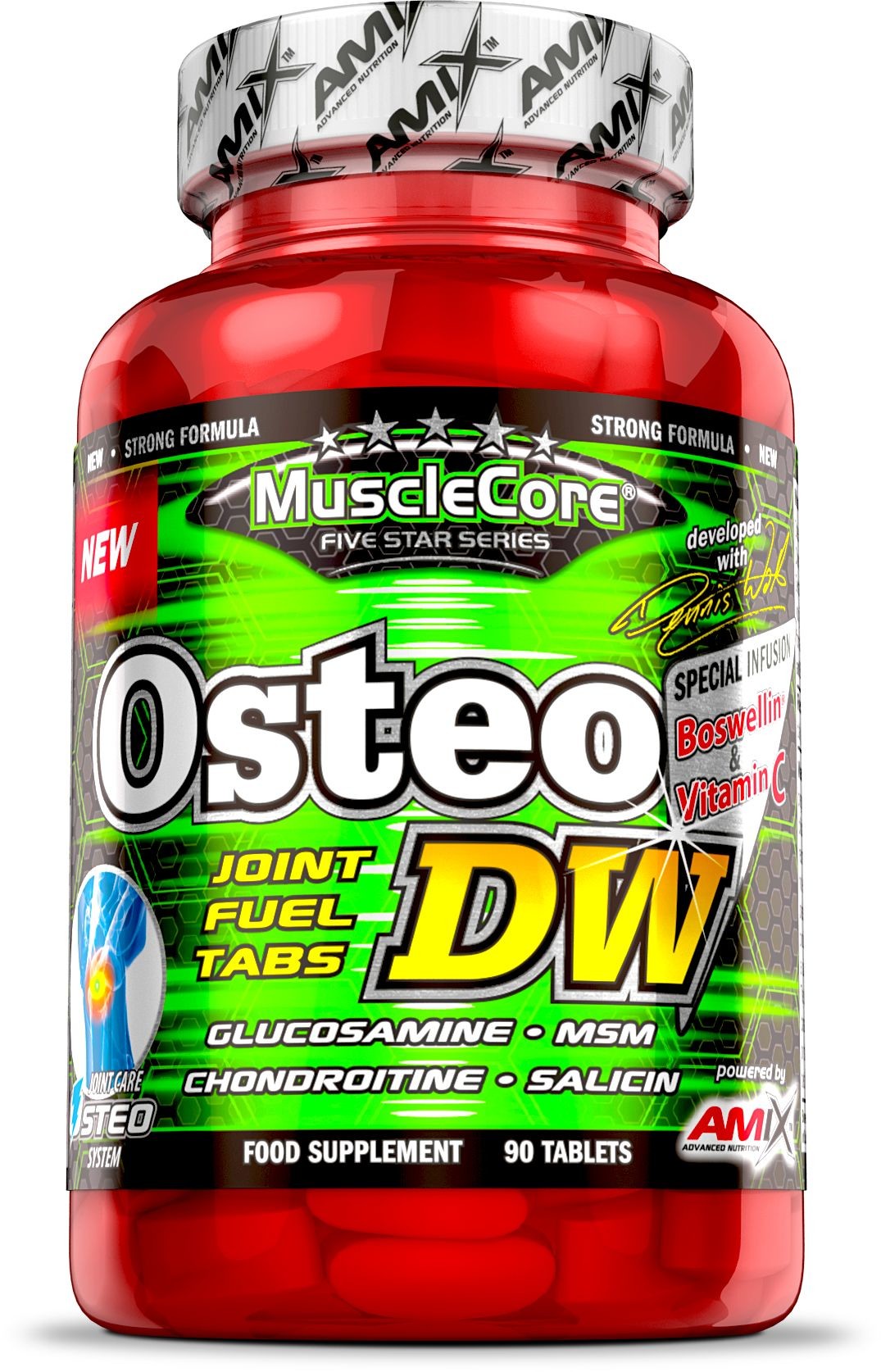 Amix Preparat na stawy MuscleCore Line + Witamina C OsteoDW)