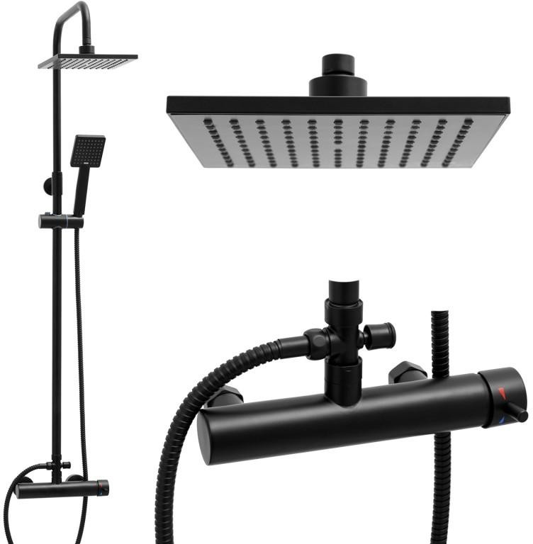 Yoka Zestaw prysznicowy panel natryskowy z deszczownicą 20 cm - Yoka BP.FLOVA 20 BLK