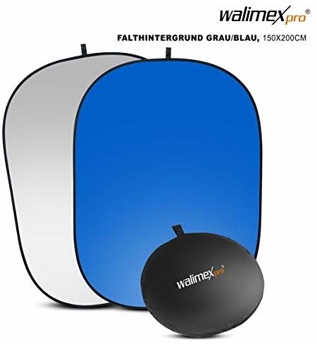 Walimex pro walimex pro 2 w 1 składane tło szare/niebieskie 150 x 200 17697