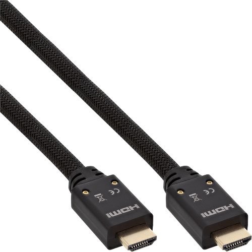 InLine 17510 A kabel, wtyczka HDMI-High Speed   z Ethernet, 4 K2K, na wtyk Aktywny, 10 m Czarny/złoty 17510A