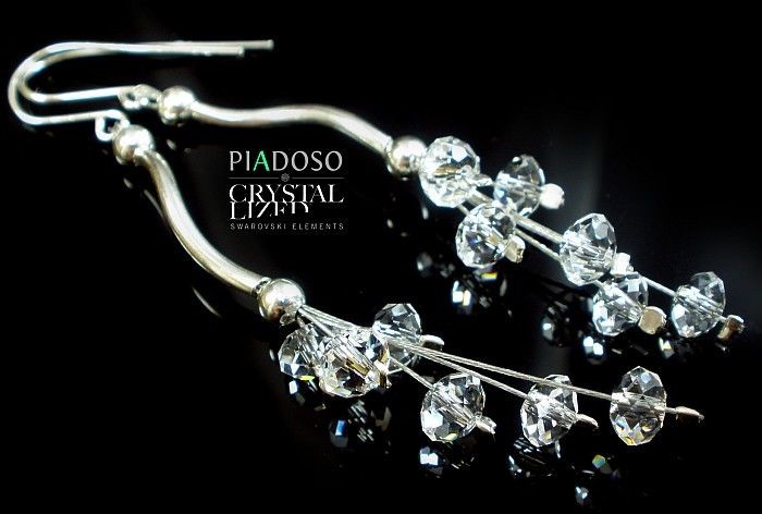 Swarovski długie kolczyki SREBRO CERTYFIKAT