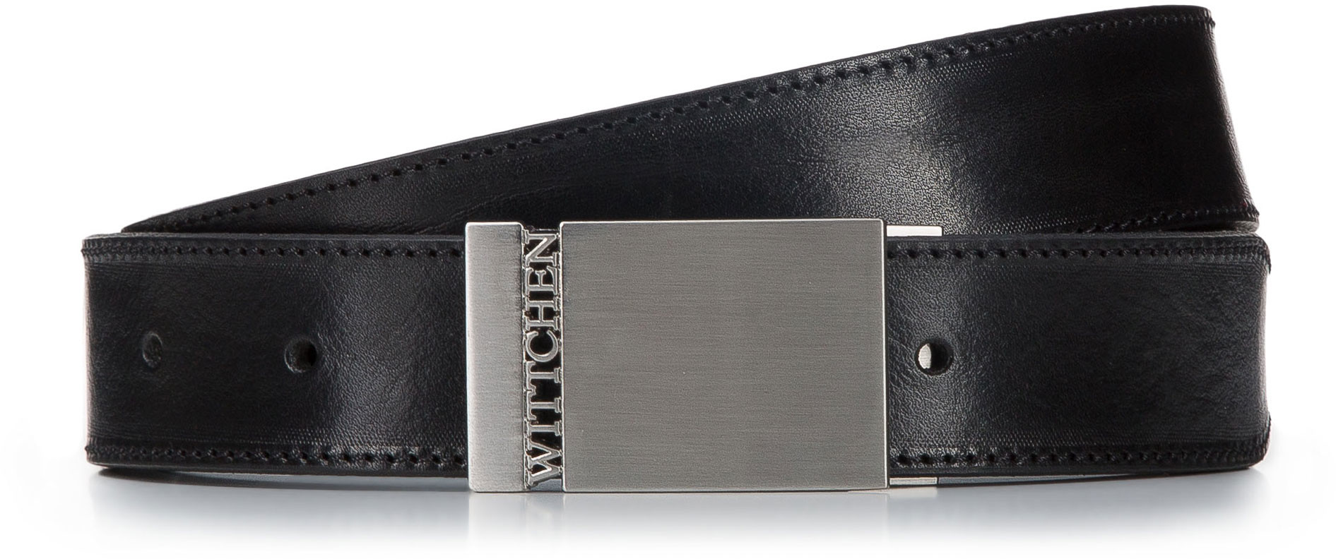 Wittchen Męski pasek skórzany z pełną klamrą z logo 94-8M-903-1