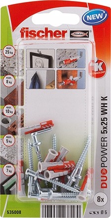 Fischer Kołek Rozporowy Z Wkrętem Duopower 5x25WH