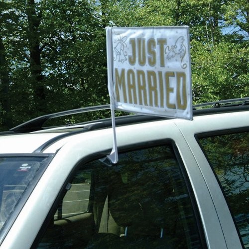 Amscan International Just Married Auto flaga 210206