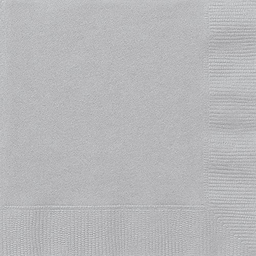 Unique Party Supplies 16,5 cm serwetki papierowe, 50 szt. , srebro
